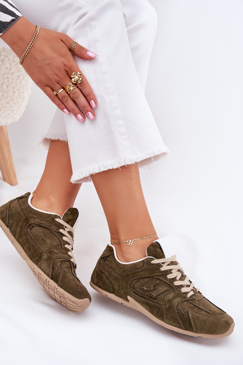 Buty Sportowe Damskie Z Eko Zamszu Ciemnozielone Dorella