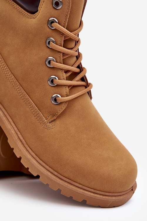 Męskie Botki Trapery Sznurowane Camel Memeni