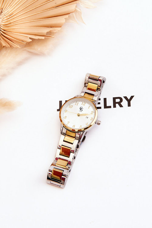 Wodoodporny Damski Zegarek Stalowy GG Luxe Złoto-Srebrny