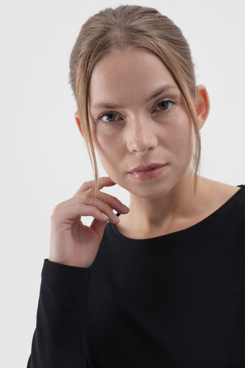 Gładka Koszulka Z Długim Rękawem Longsleeve 4F 4FWMM00TLONF376-20S Czarna