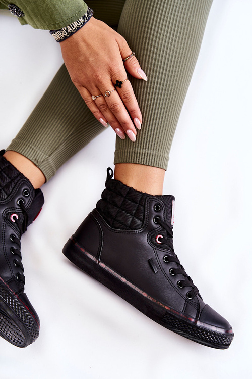 Damskie Wysokie Trampki Cross Jeans KK2R4058C Czarne