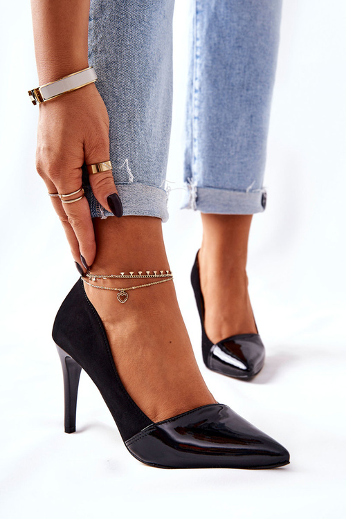 Skórzane Szpilki Monnari 0170-020 Czarne