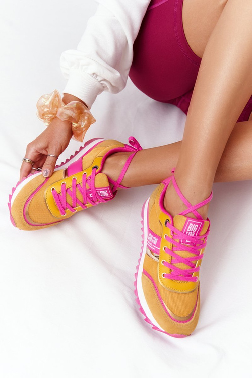 Damskie Sportowe Buty Memory Foam Big Star HH274273 Żółte