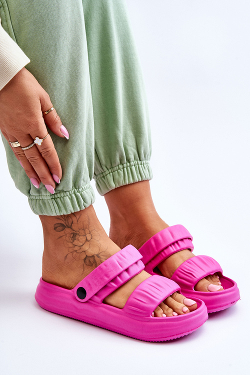 Piankowe Klapki Sandałki Fuksja Lirell