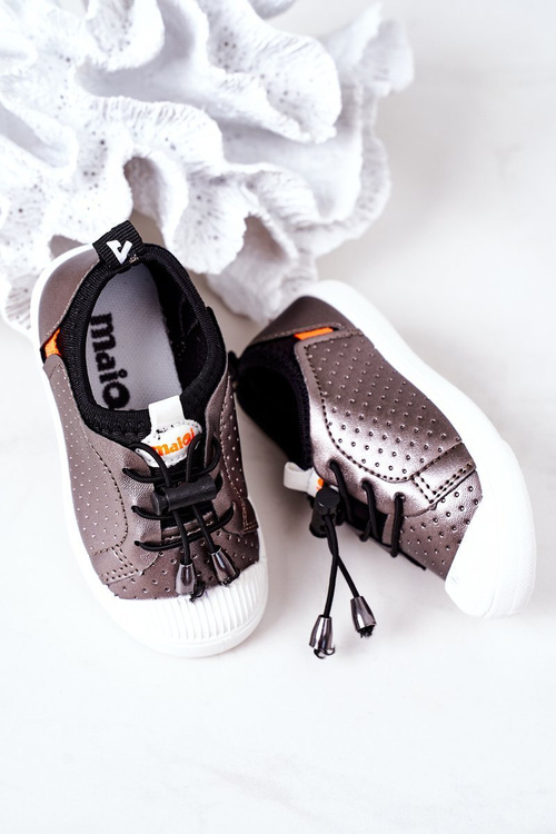 Dziecięce Wsuwane Trampki Srebrne Playground