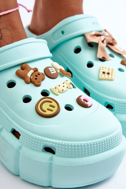 Damskie Piankowe Klapki Kroksy Z Ozdobami Zielone Marlett