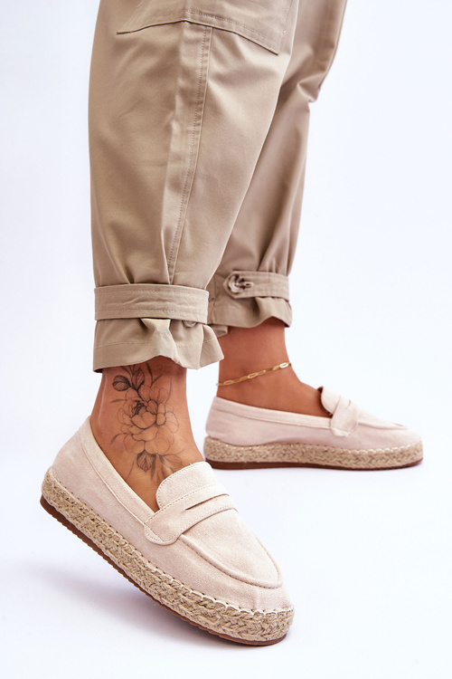 Damskie Zamszowe Espadryle Jasnobeżowe Keyla