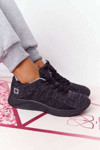 Damskie Sportowe Buty Comfort Foam Czarne Long Distance