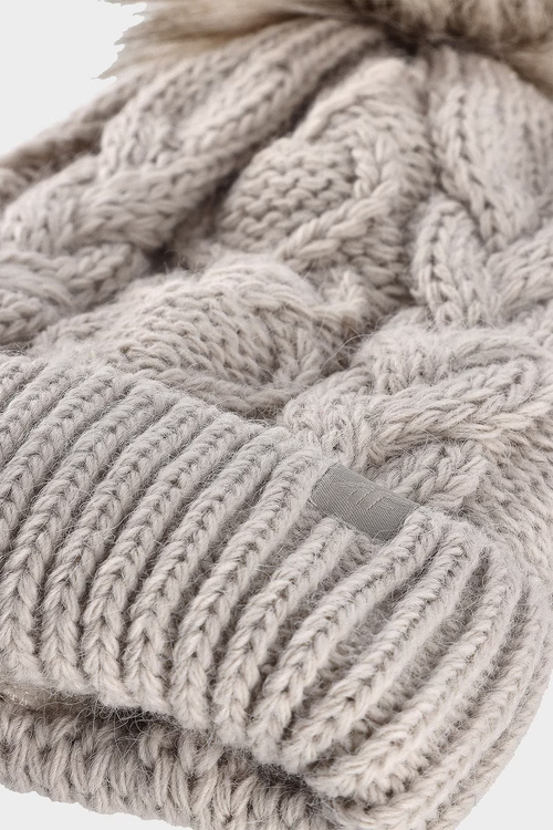 Dziewczęca Zimowa Czapka 4F 4FJWAW24ACAPF421-83S Beżowa