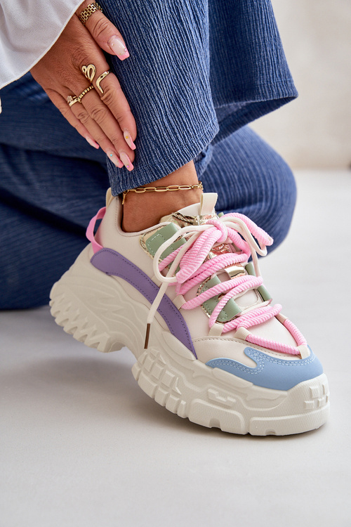 Sneakersy Damskie Na Masywnej Podeszwie Multikolor Nevela