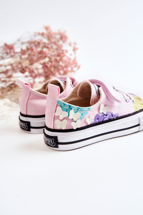 Dziecięce Trampki Materiałowe Print Różowe Buster