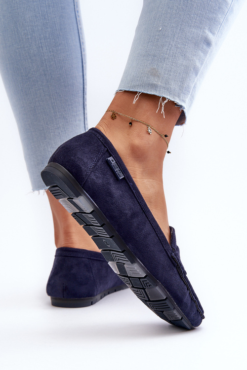 Mokasyny Damskie Eko Zamszowe Big Star NN274931 Memory Foam System Granatowe