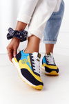 Damskie Sportowe Buty Memory Foam Big Star HH274525 Żółto-Niebieskie