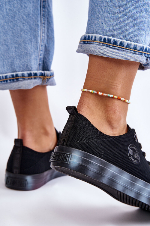 Damskie Trampki Z Kolorową Platformą Big Star LL274239 Czarne