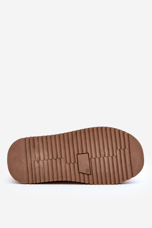 Kapcie Na Grubej Podeszwie Z Eko Zamszu Beżowe Sylva