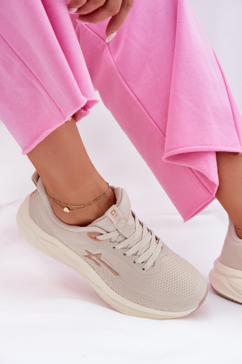 Buty Sportowe Sneakersy Damskie Big Star RR274A145 HI-POLY SYSTEM Beżowe