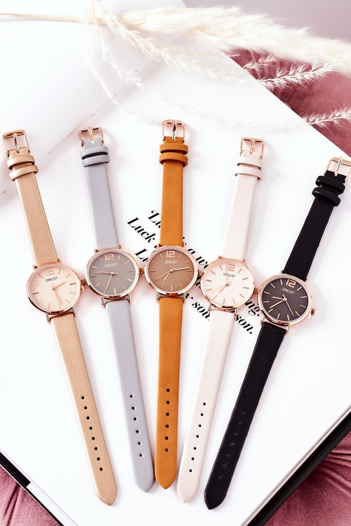 Zegarek Na Skórzanym Pasku Bez Niklu ERNEST Szary