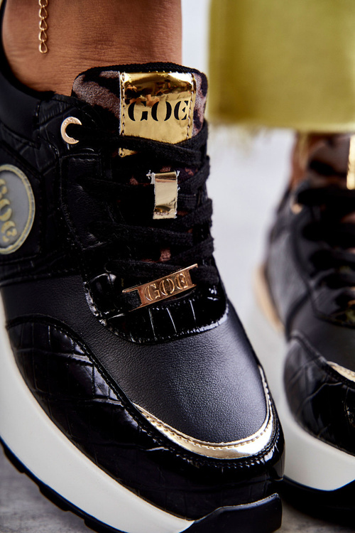 Damskie Buty Sportowe Na Koturnie GOE KK2N4085 Czarne