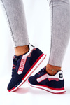 Skórzane Sportowe Buty Big Star II274270 Granatowe