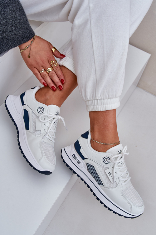 Buty Sportowe Sneakersy Damskie Big Star NN274A103 HI-POLY SYSTEM Biało-Granatowe