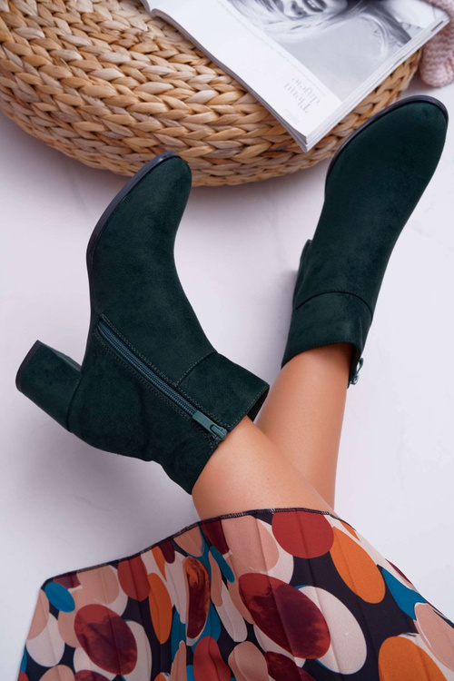 Botki Damskie Na Obcasie Sergio Leone Zielone BT522