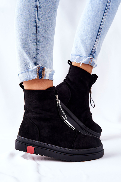 Botki Damskie Na Platformie Czarne Charlee