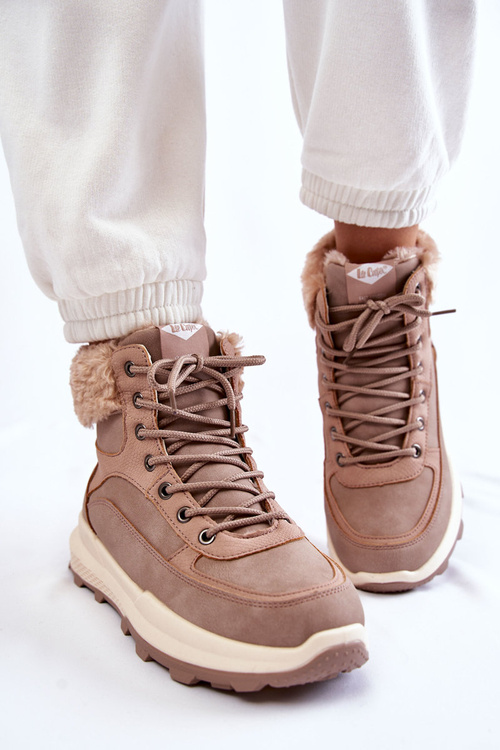 Ocieplane Botki Trapery Lee Cooper LCJ-22-44-1363 Różowe