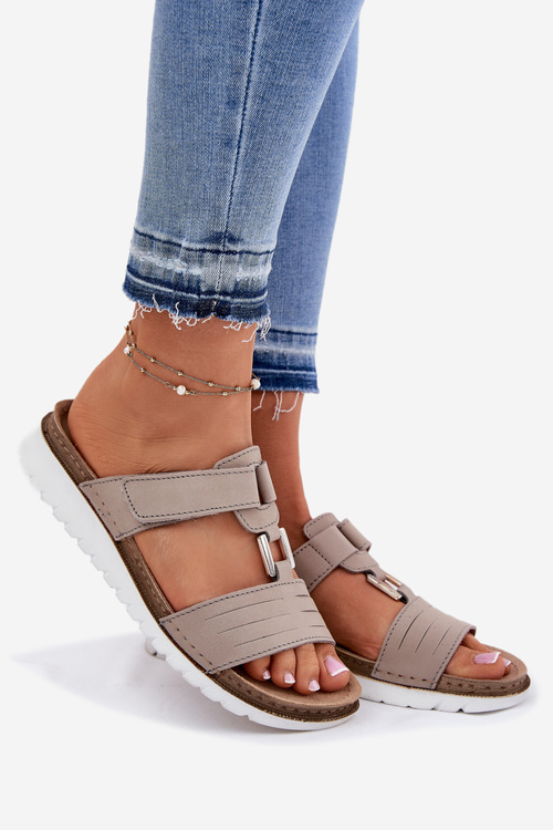 Klapki Damskie Na Koturnie Inblu CN0007GU Beżowe