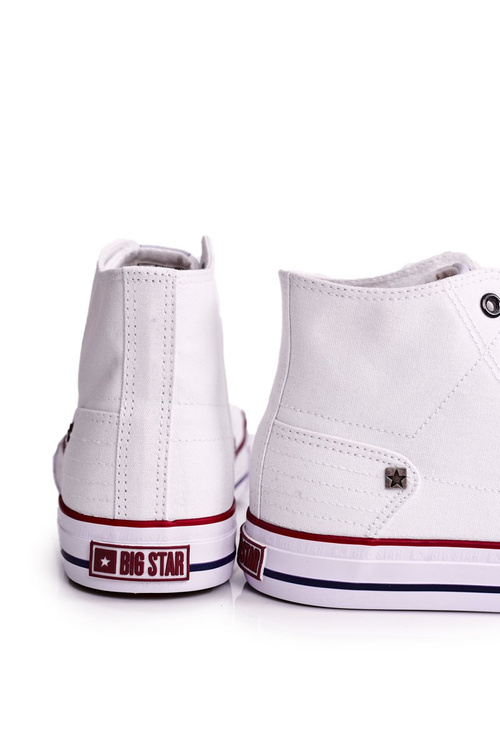 Męskie Klasyczne Wysokie Trampki BIG STAR DD174251 Białe