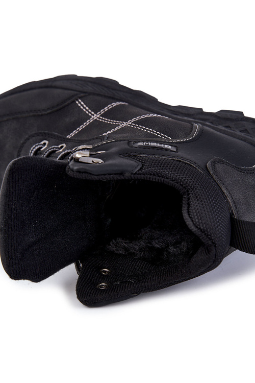 Męskie Ocieplane Botki Trapery Czarne Allan