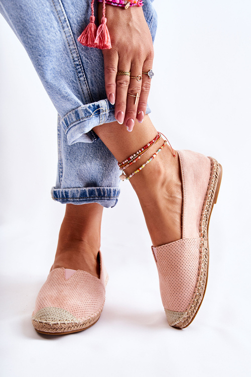 Wsuwane Damskie Zamszowe Espadryle Nude Corry