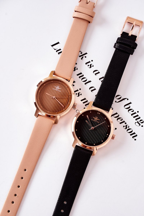 Zegarek Na Skórzanym Pasku Michael John Czarny