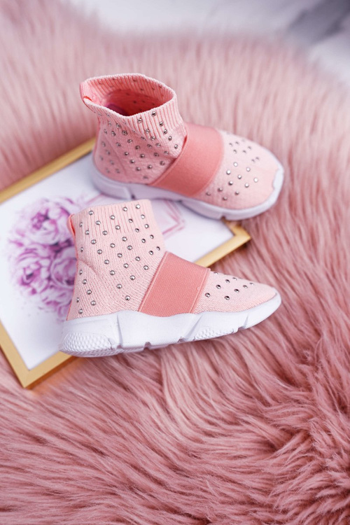 Dziecięce Młodzieżowe Obuwie Sportowe Wsuwane Różowe Delma