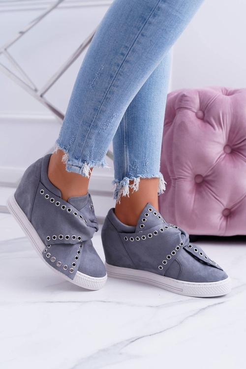Sneakersy damskie Szare Koturny LU BOO Margo