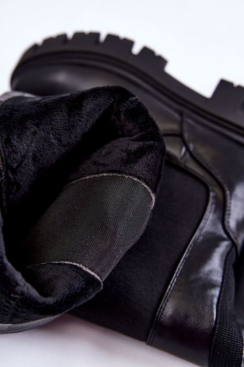 Damskie Kozaki Na Platformie Do Kolana Czarne Milania