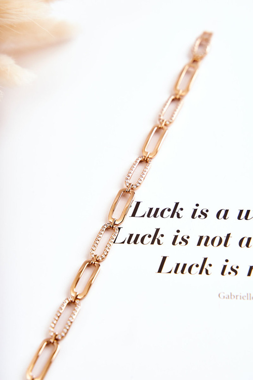 Damska Elegancka Bransoletka Z Cyrkoniami Złota