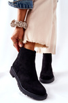Botki Sztyblety Na Płaskim Obcasie Czarne Laurette