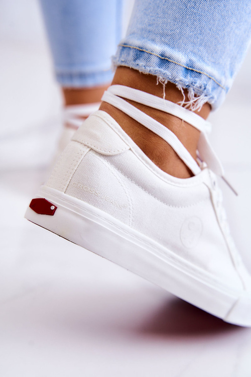Damskie Tenisówki Materiałowe Cross Jeans JJ2R4050C Białe