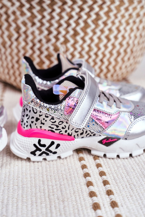 Sportowe Buty Dziecięce Na Rzepy Srebrne Be Happy