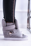Zamszowe Sneakersy Na Koturnie Lu Boo Szare