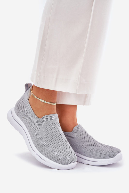 Damskie Tenisówki Materiałowe Wsuwane Szare Adiora