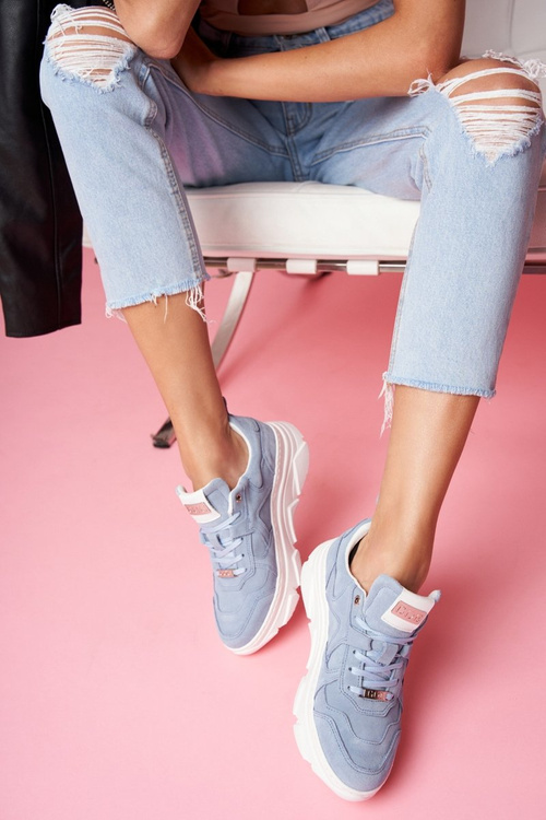 Damskie Sportowe Skórzane Obuwie GOE Niebieskie FF2N3013