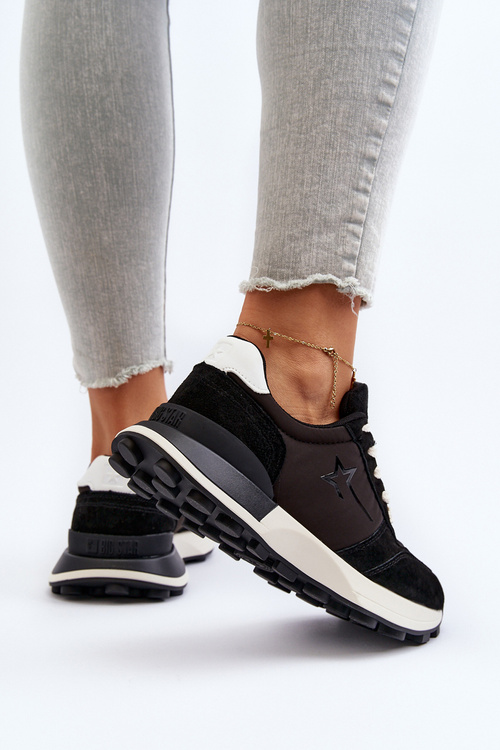 Sneakersy Damskie Skórzane Big Star NN274963 Czarne
