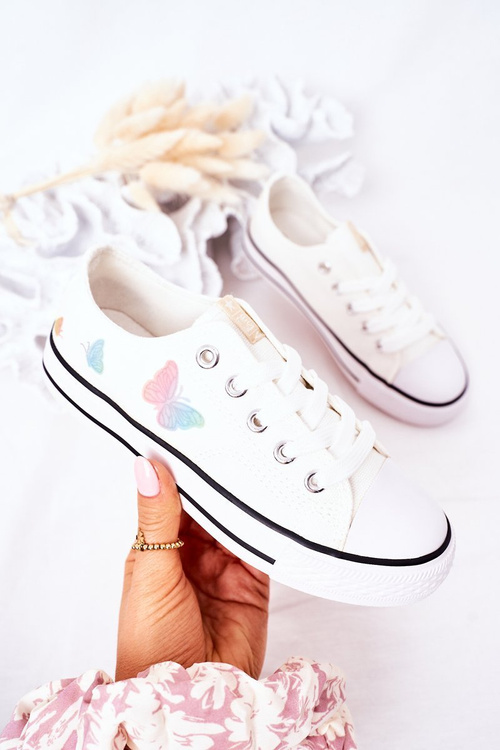 Dziecięce Trampki Z Motylkami Białe Fairytales