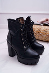 Damskie Wysokie Botki Czarne Grunge Midow