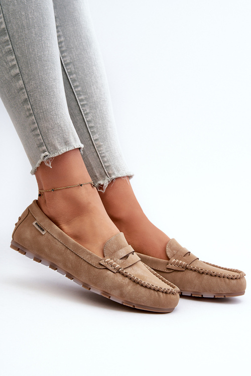 Mokasyny Damskie Z Eko Skóry Brązowe Celoria