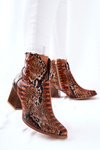 Botki Kowbojki Lewski Brązowy Wężowy Wzór EV28