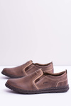 Wsuwane Skórzane Męskie Półbuty Leonidas Brązowe