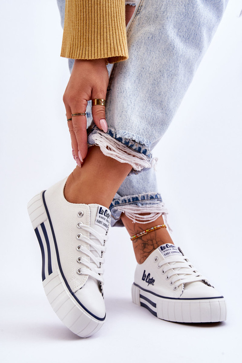 Damskie Trampki Na Platformie Lee Cooper LCW-23-31-1802L Białe