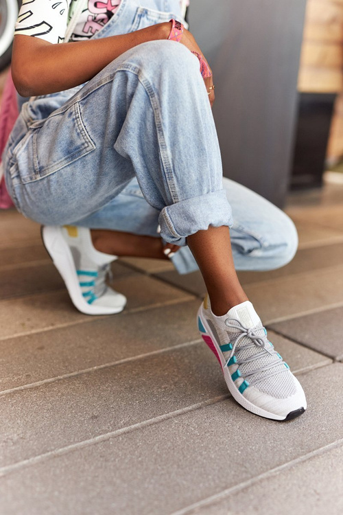 Damskie Sportowe Buty Memory Foam Big Star HH274531 Biało-Szare